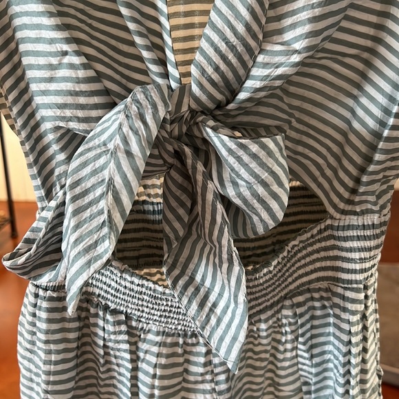 Aqua Stripped Jumpsuit - Picture 2 of 4